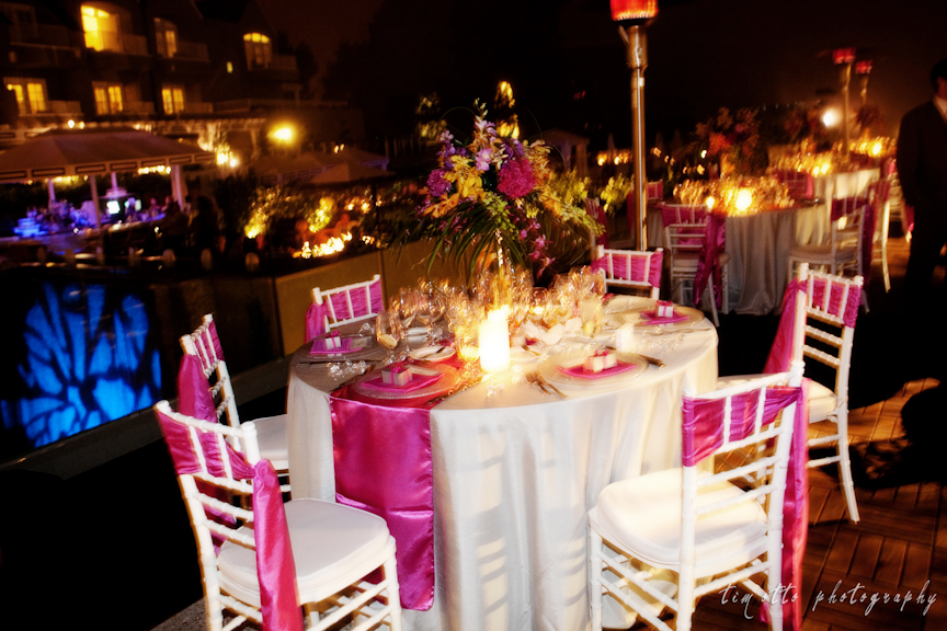 Pink and Silver Wedding Table Fuschia and Silver Wedding Decor