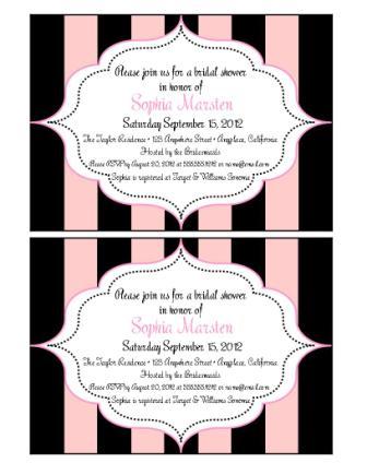 Example of Custom Personalized Invitation Sold Separately 
